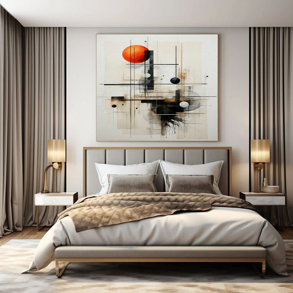 Glamorous Hand-Painted Modern Abstract Art for Bedroom Vanity Areas