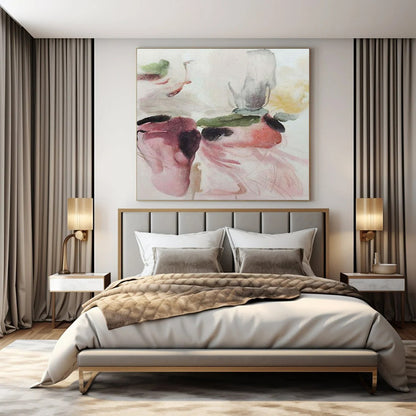 Huge Hand-Painted Contemporary Abstract Painting for Family Home Sunrooms