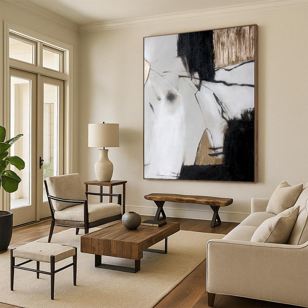 Giant Made-to-Order Abstract Canvas for Walk-in Closet Feature Walls