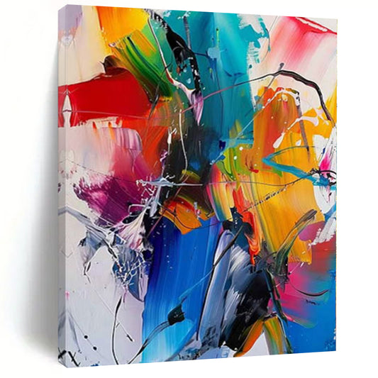 Monumental Abstract Painting for Indoor Herb Garden Spaces - Custom Resin on Linen