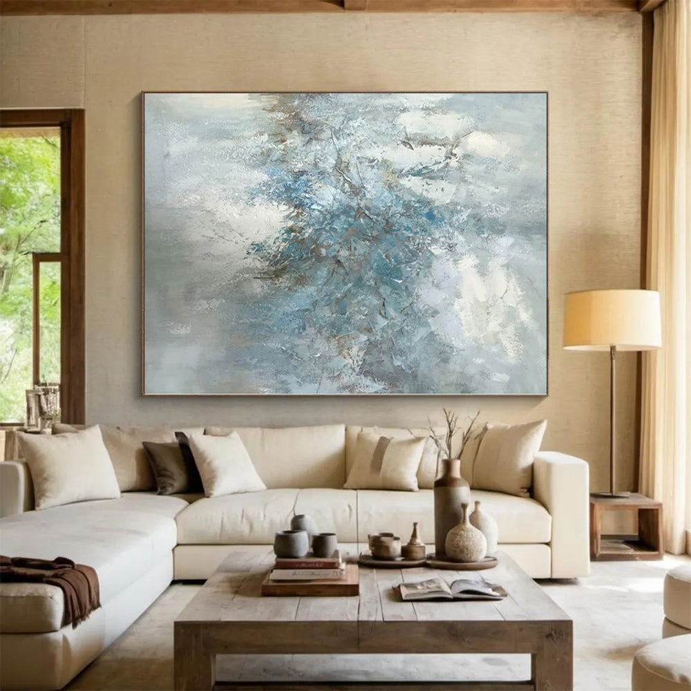 Giant Made-to-Order Abstract Painting for Mudroom Pet Wash Station Feature Walls