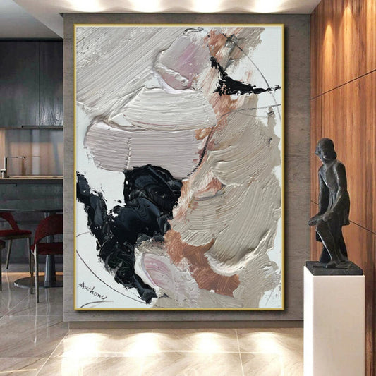 Tailored Extra-Huge Hand-Painted Abstract Canvas for Family Gathering Wall