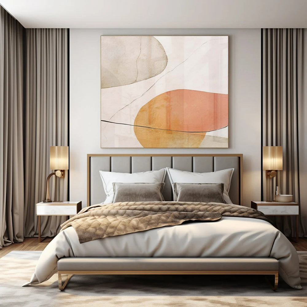 Extra-Huge Hand-Painted Modern Abstract Canvas for Family Home Outdoor Living Rooms