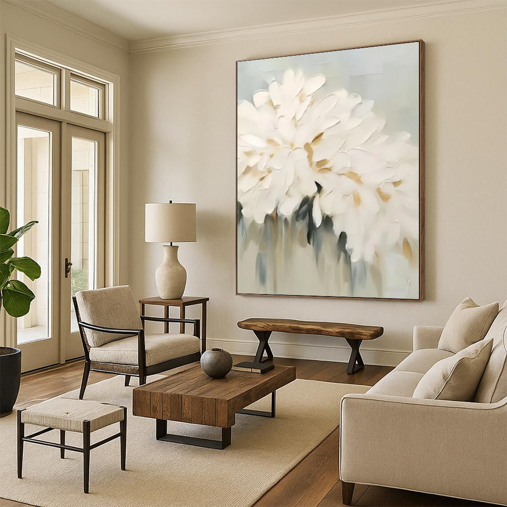 Bespoke Geometric Hand-Painted Abstract Art for Living Room Focal Wall