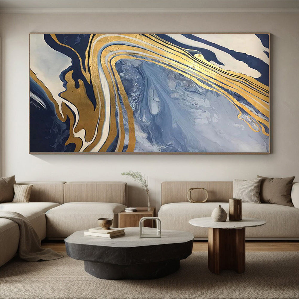 Huge Abstract Art Deco Hand-Painted Wall Art for Home Theater Immersion Wall