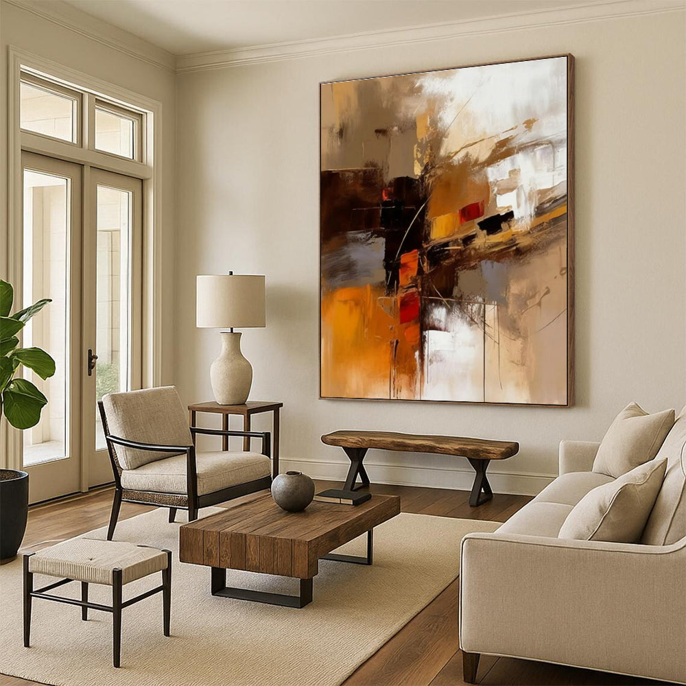 Bespoke Oversized Hand-Painted Abstract Art for Living Room Picture Window Wall LargeART0603