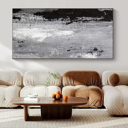 Enchanting Hand-Painted Abstract Mural for Living Room Alcoves