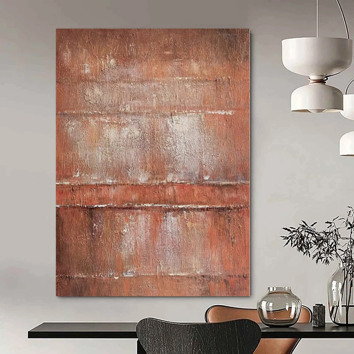 Monumental Abstract Painting for Loft Stairwells - Commissioned Mixed Media