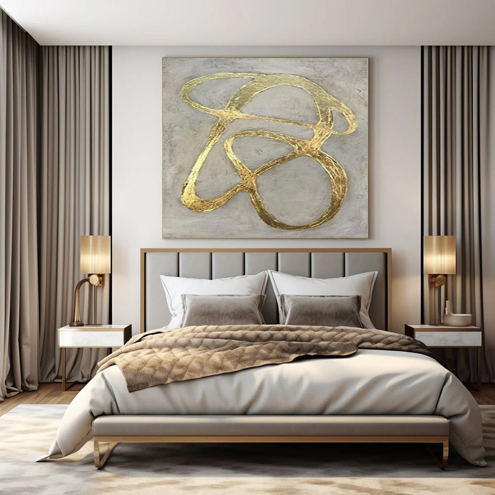 Oversized Hand-Painted Modern Abstract Painting for Family Home Home Offices