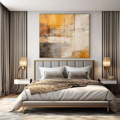 Oversized Hand-Painted Modern Abstract Painting for Family Home Guest Suites