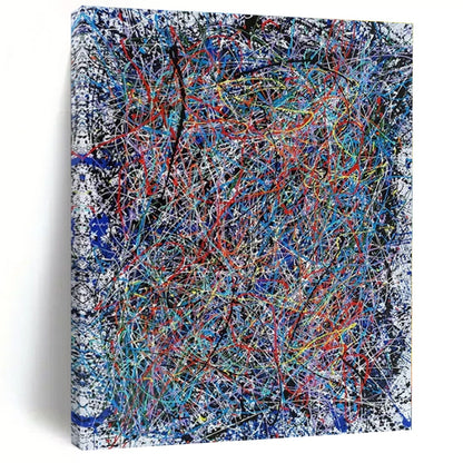 Oversized Custom Hand-Painted Abstract Canvas for Office Training Halls