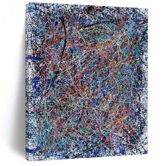 Oversized Custom Hand-Painted Abstract Canvas for Office Training Halls