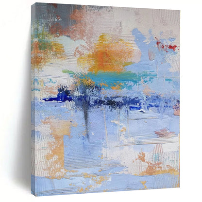 Large Abstract Canvas for Boat Cabin Interiors - Custom Acrylic on Linen