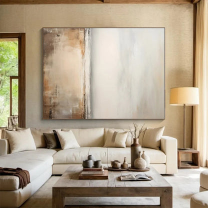 Contemporary Extra-Large Hand-Painted Abstract Canvas for Open Concept Living Areas