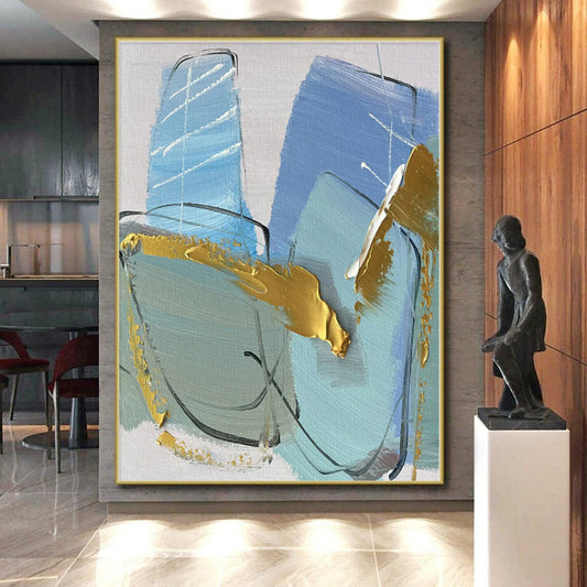 Oversized Made-to-Order Hand-Painted Abstract Art for Reading Nook Alcove Wall