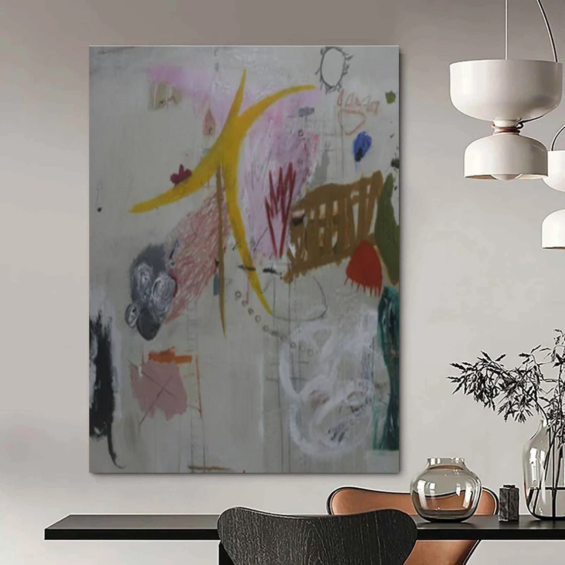 Custom Hand-Painted Abstract Mural for Bar & Hotel Event Spaces