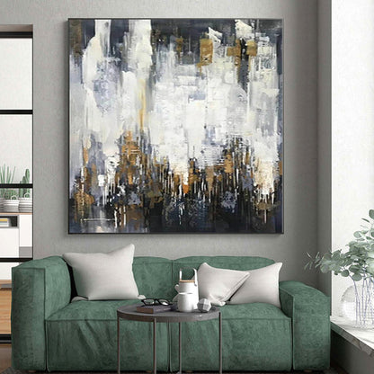 Immense Hand-Painted Abstract Wall Art for Home Craft Room Storage and Display Walls