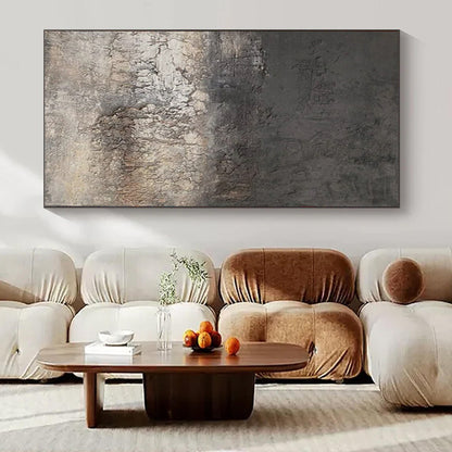 Large-Scale Hand-Painted Contemporary Abstract Canvas for Artisan Coffee Shop Interiors