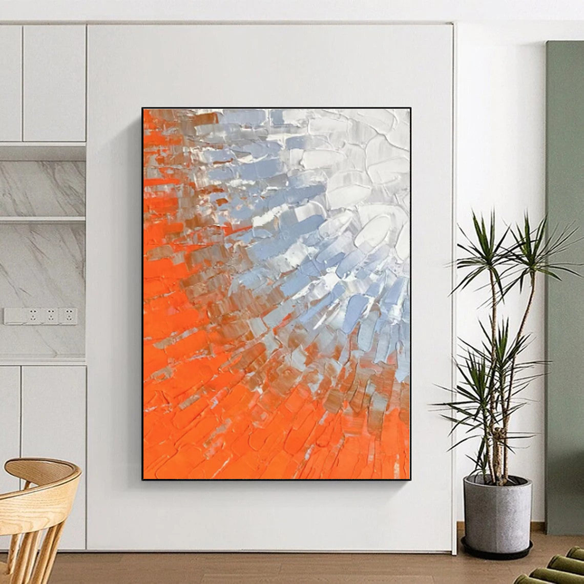 Gigantic Custom-Made Abstract Canvas for Walk-in Closet Shoe Wall