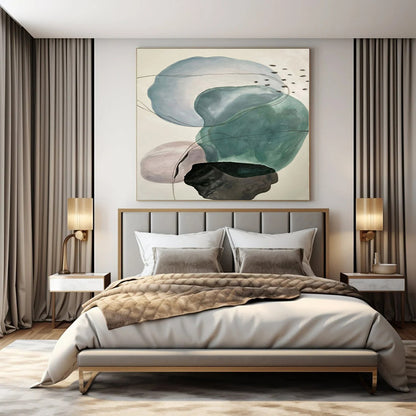 Hand-Painted Custom Abstract Mural for Office Administrative Areas