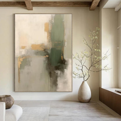 Giant Hand-Painted Contemporary Abstract Canvas for Office Breakout Rooms
