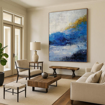 Extra-Large Custom Abstract Canvas for Family Room Feature Wall
