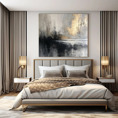 Huge Hand-Painted Contemporary Abstract Painting for High-End Bar Private Dining Areas