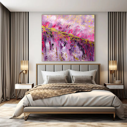 Extra-Vast Hand-Painted Modern Abstract Artwork for Bedroom Behind Vanity Mirrors