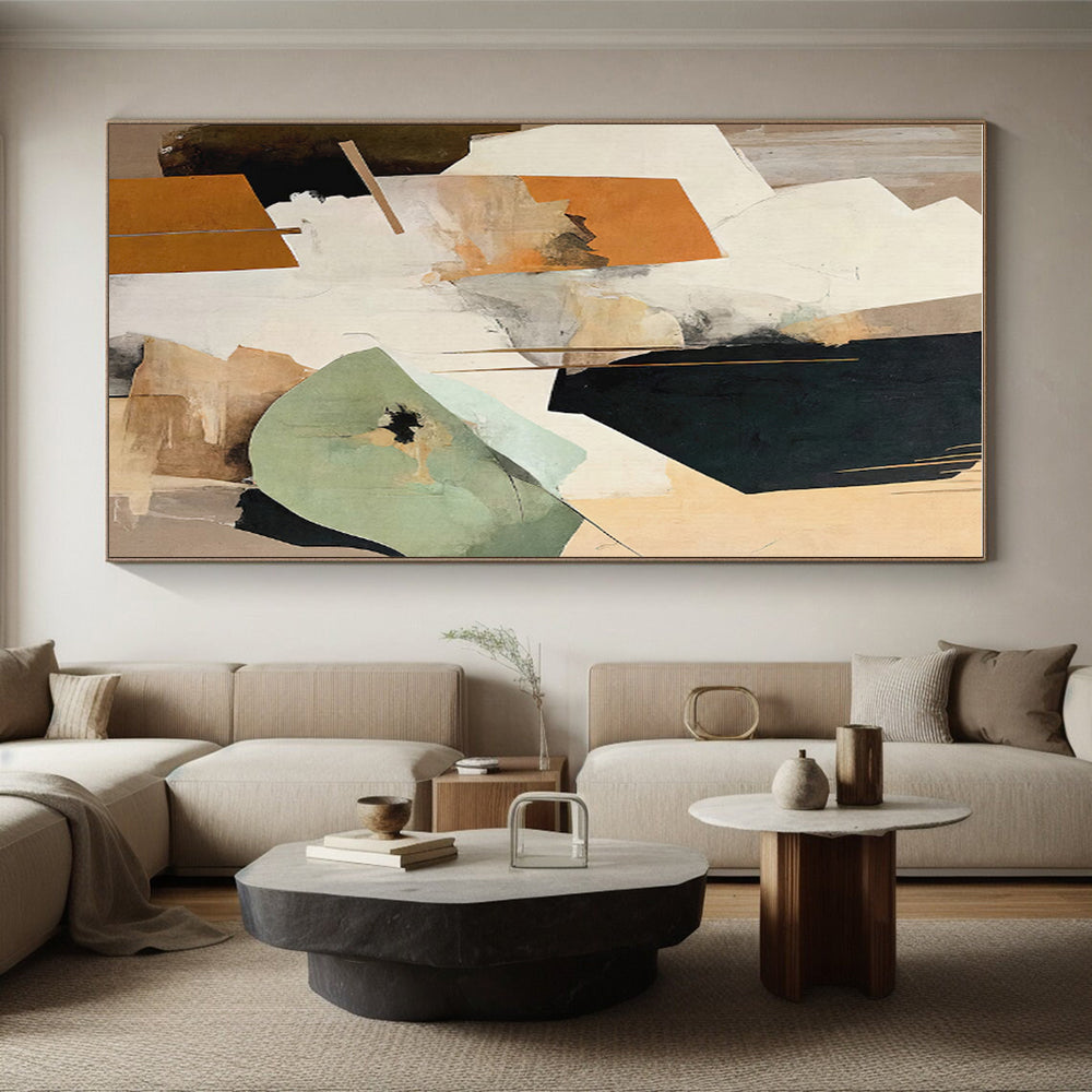 Extra-Huge Contemporary Abstract Canvas for Home Office Zoom Backgrounds in Modern Workspaces