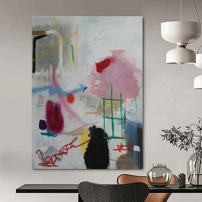 Large-Scale Custom Hand-Painted Abstract Art for Bedroom & Hotel Library