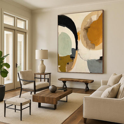 Monumental Modern Abstract Canvas for Contemporary Nursery Changing Table Wall