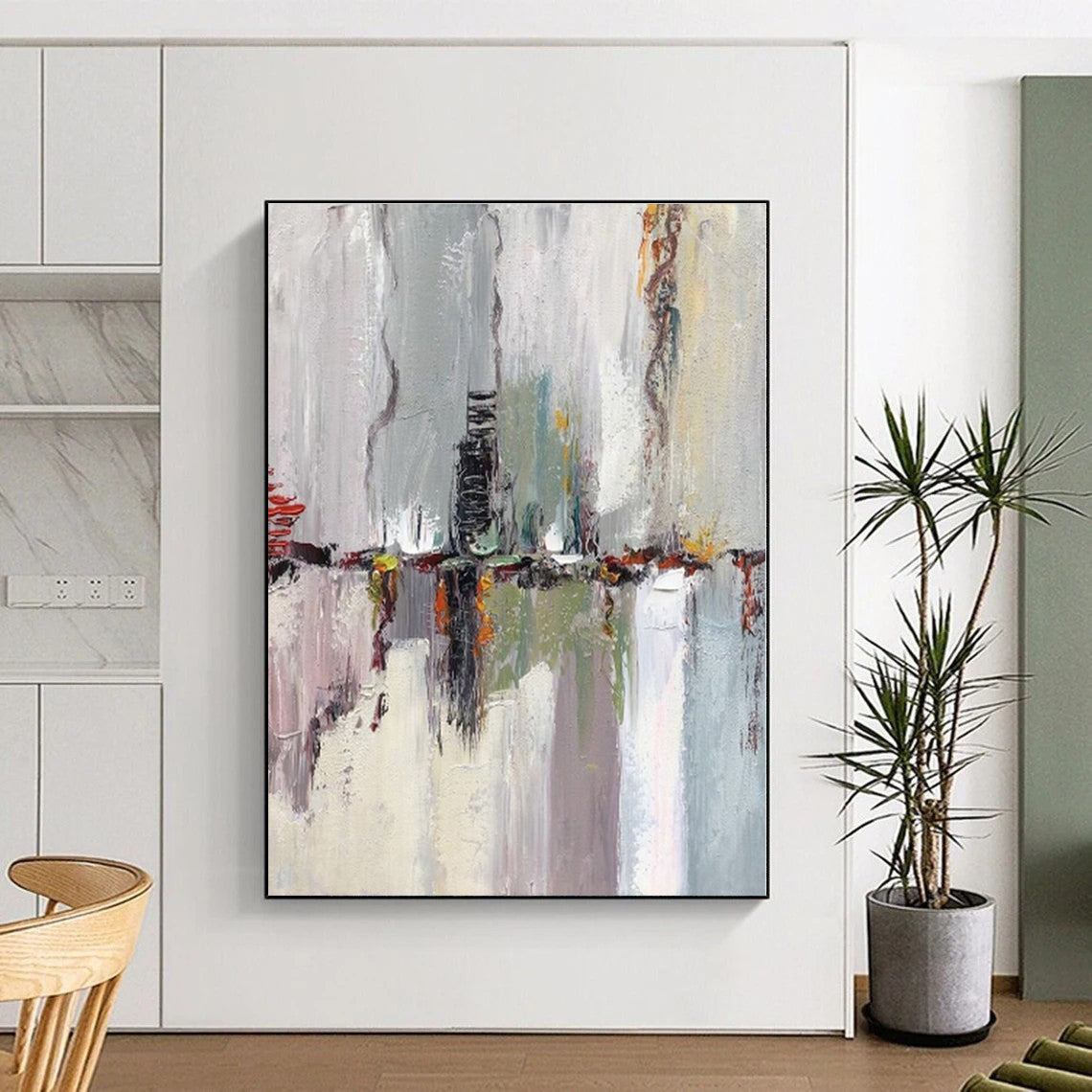 Mammoth Custom-Made Abstract Canvas for Nursery Crib Canopy Wall