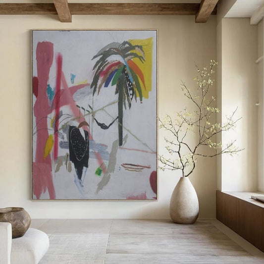 Custom Hand-Painted Abstract Canvas for Bedroom & Hallway