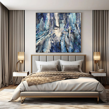 Oversized Custom Hand-Painted Abstract Painting for Office and Hotel Executive Suites