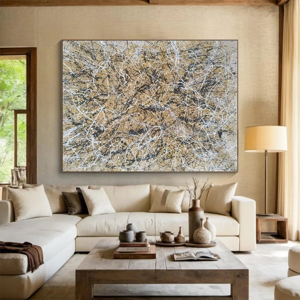 Huge Contemporary Abstract Canvas for High-End Residential Foyer Entrances
