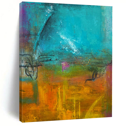 Custom Extra Large Abstract Circus Art - Commissioned Acrylic for Cabaret Theater Foyers