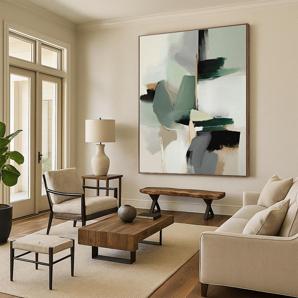 Extra-Huge Contemporary Abstract Canvas for Modern Garage Tool Organizer Wall