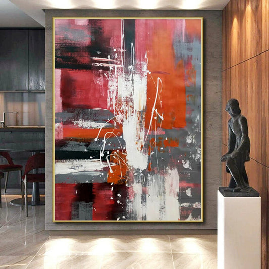 Grand Hand-Painted Abstract Painting for Hallway Storage and Display Nooks