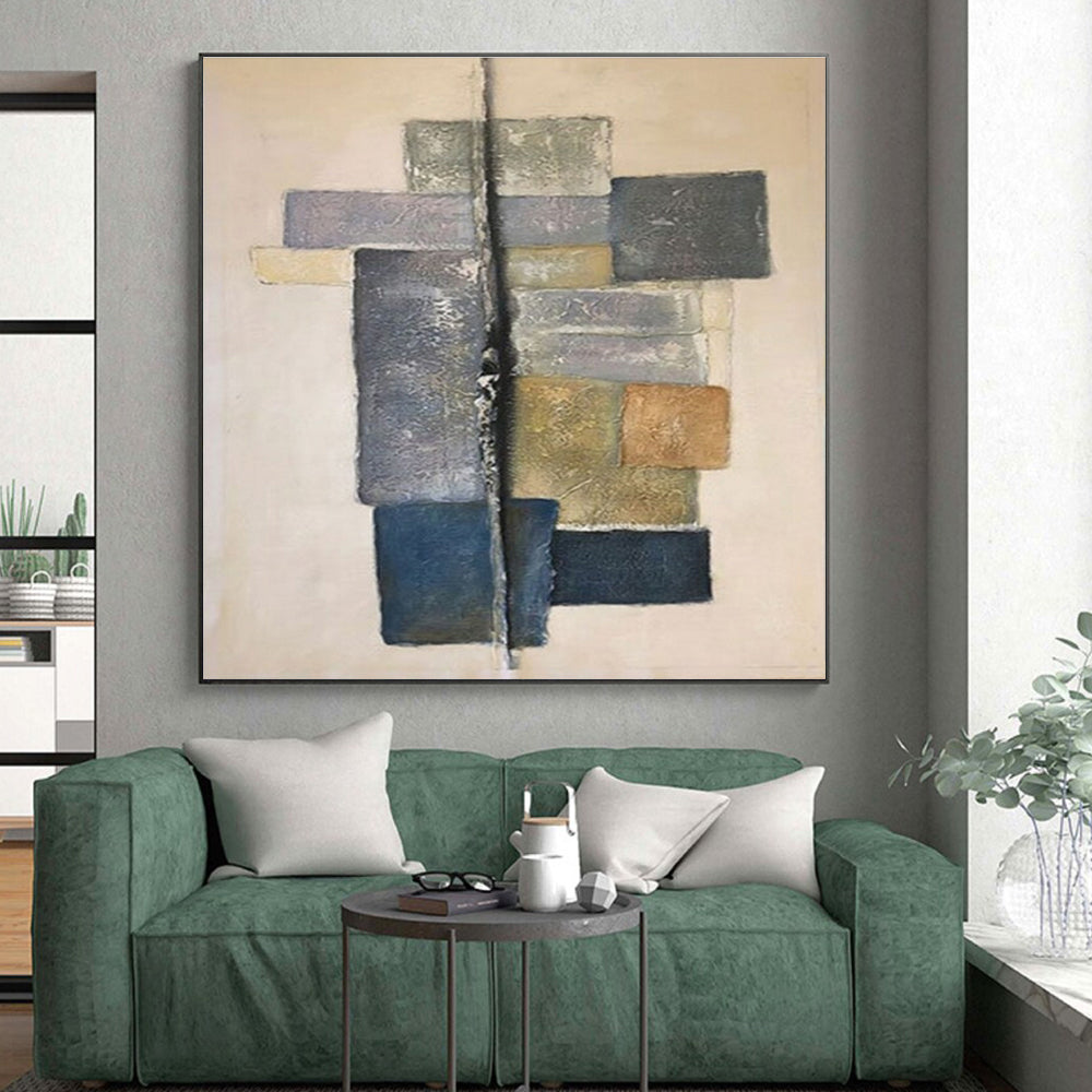 Super-Sized Contemporary Abstract Painting for Modern Kids’ Playroom Mural Wall