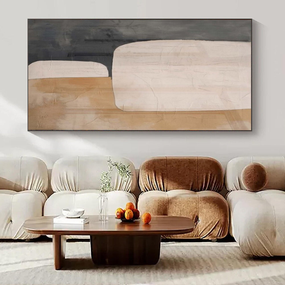 Oversized Hand-Painted Modern Abstract Painting for Family Home Sunrooms