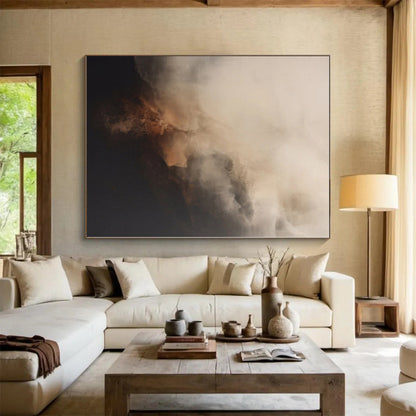 Monumental Hand-Painted Abstract Canvas for Kitchen Heart Wall