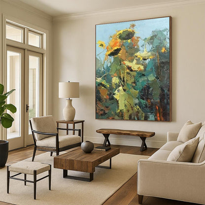 Large Contemporary Custom Abstract Wall Art for Modern Laundry Room Utility Sink Wall