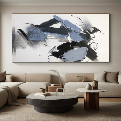 Custom Large Hand-Painted Abstract Canvas for Pet Nook Feature Wall