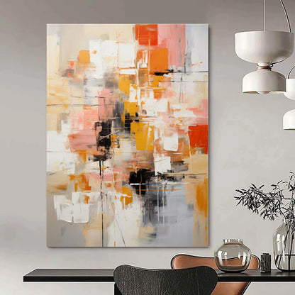 Hand-Painted Bespoke Abstract Canvas for Hallway & Hotel Lobby