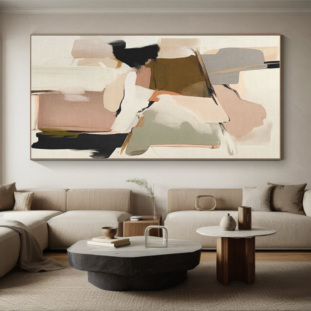 Large Custom Modern Abstract Art for Dining Room Decor in Contemporary Interiors