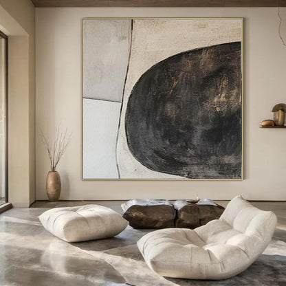 Hand-Painted Extra-Large Contemporary Abstract Canvas for Living Room Feature Walls